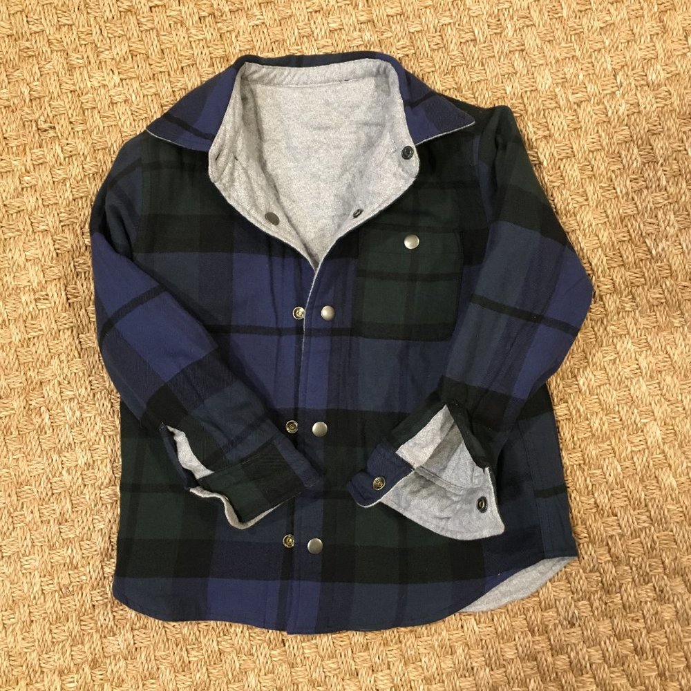 Old Navy Youth Quilted Reversible Snap Shirt Jacket Shacket